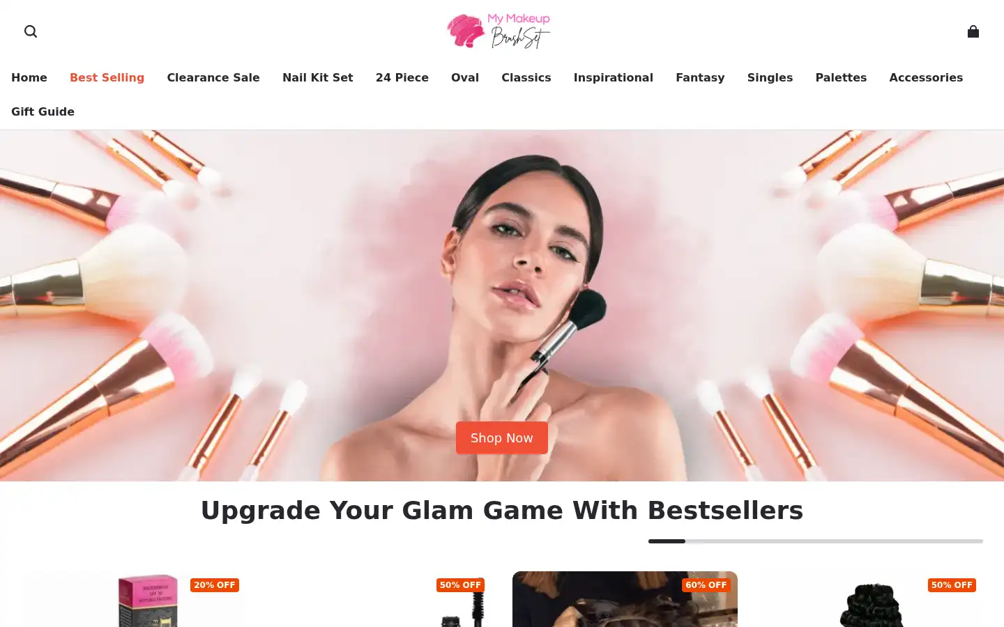 Screenshot of mymakeupbrushset.com