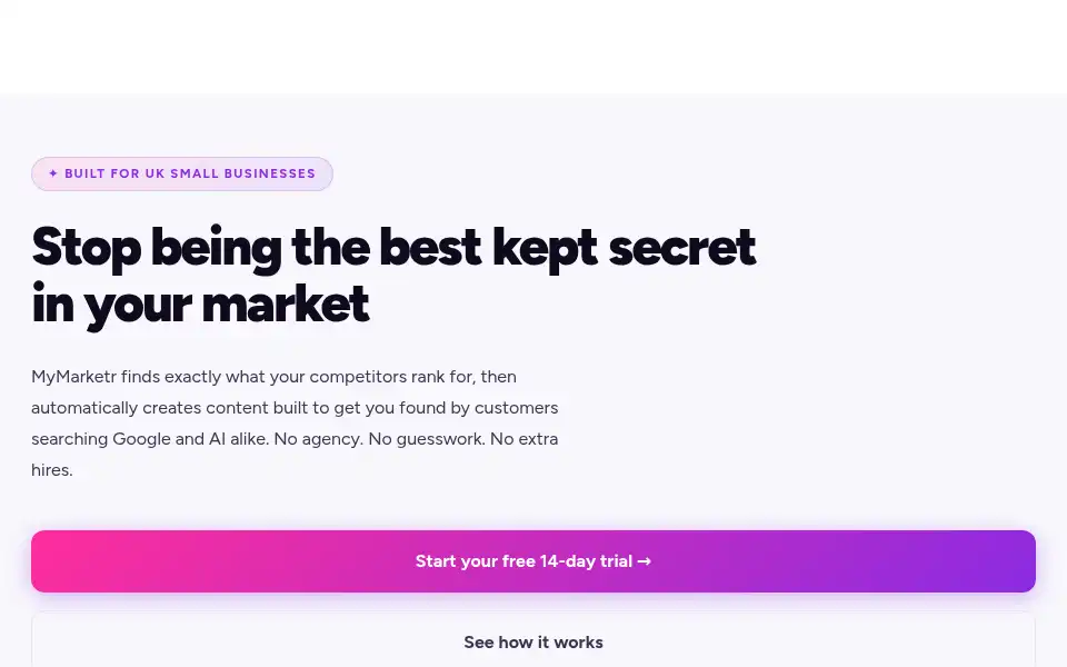 Screenshot of mymarketr.io