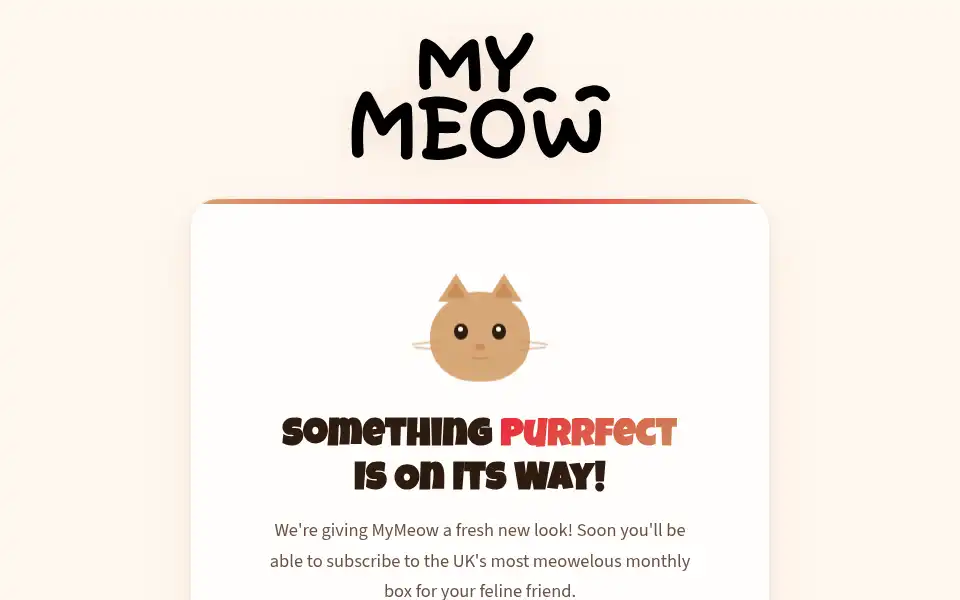 Screenshot of mymeow.co.uk