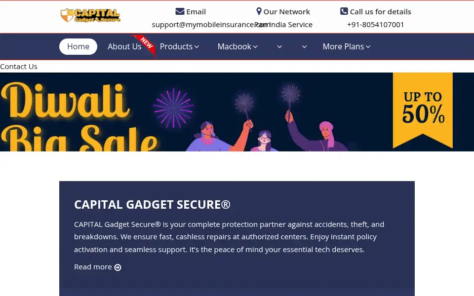 Screenshot of mymobileinsurance.com
