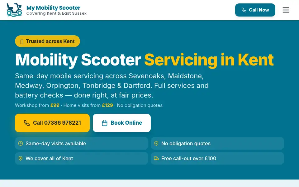 Screenshot of mymobilityscooter.co.uk