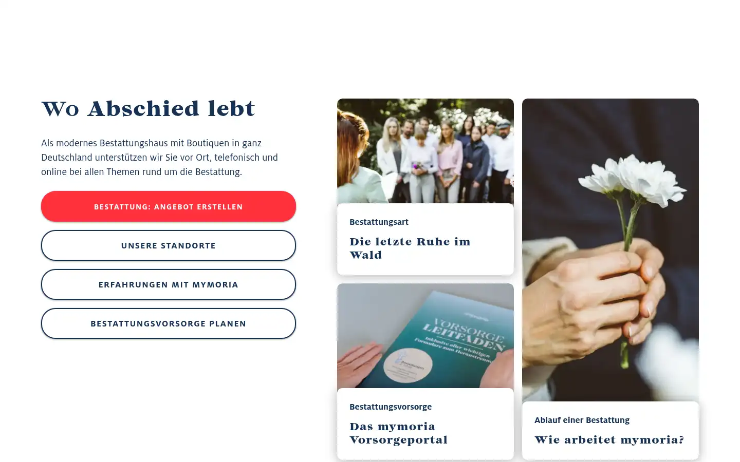 Screenshot of mymoria.de