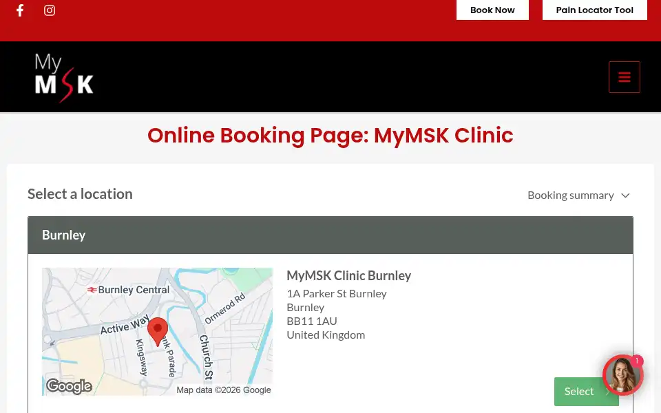 Screenshot of mymskclinic.co.uk