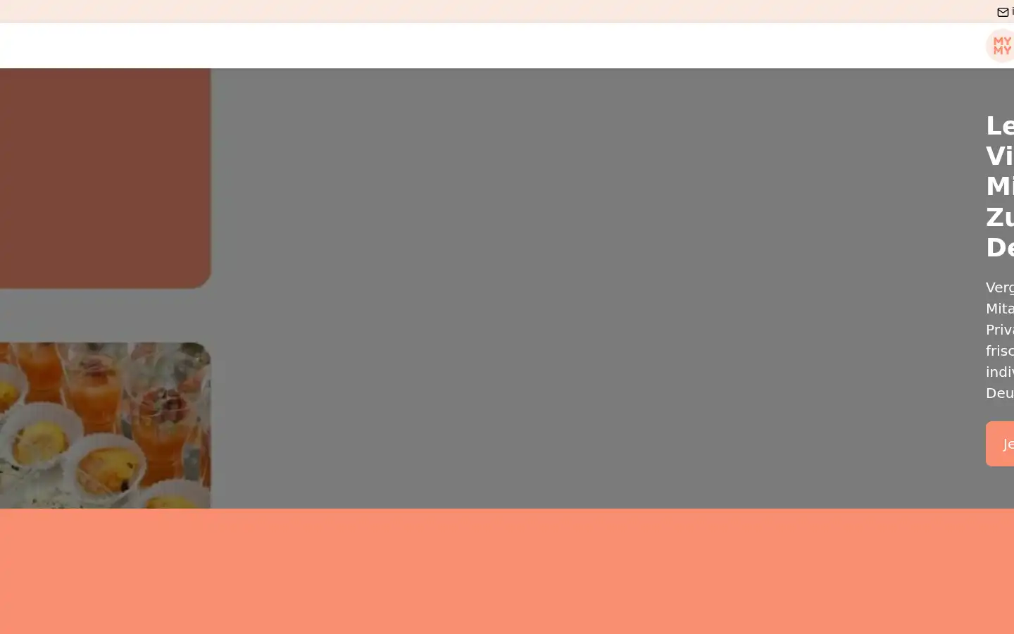 Screenshot of mymycatering.com