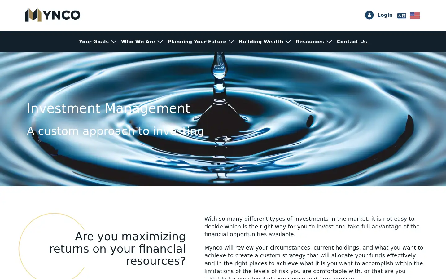Screenshot of mynco.com