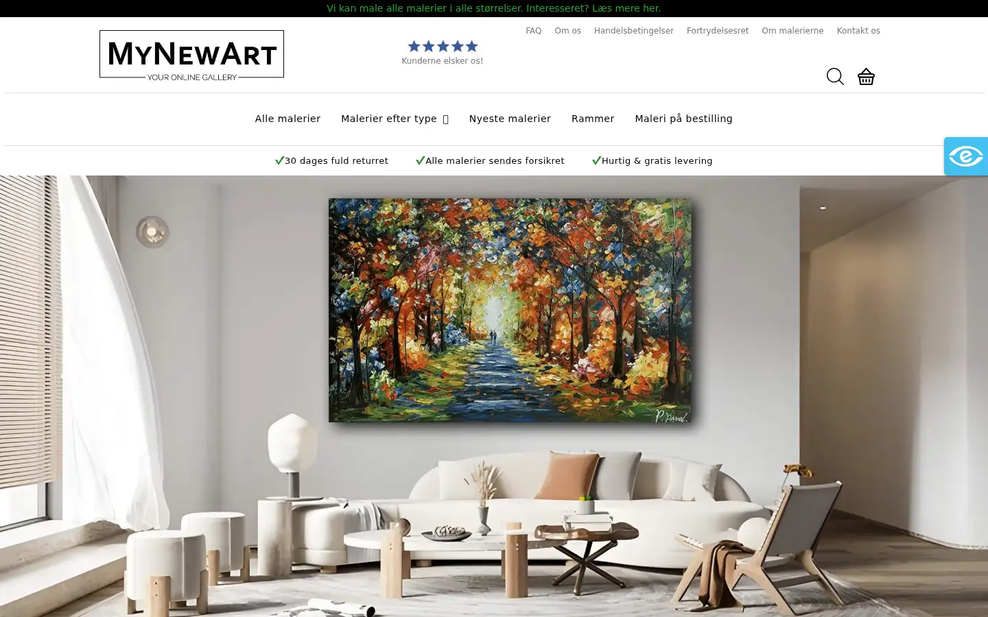 Screenshot of mynewart.dk