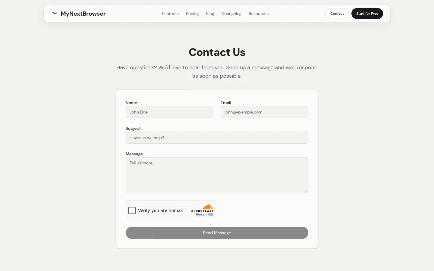 Screenshot of mynextbrowser.com