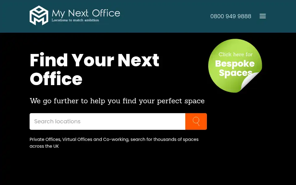 Screenshot of mynextoffice.co.uk