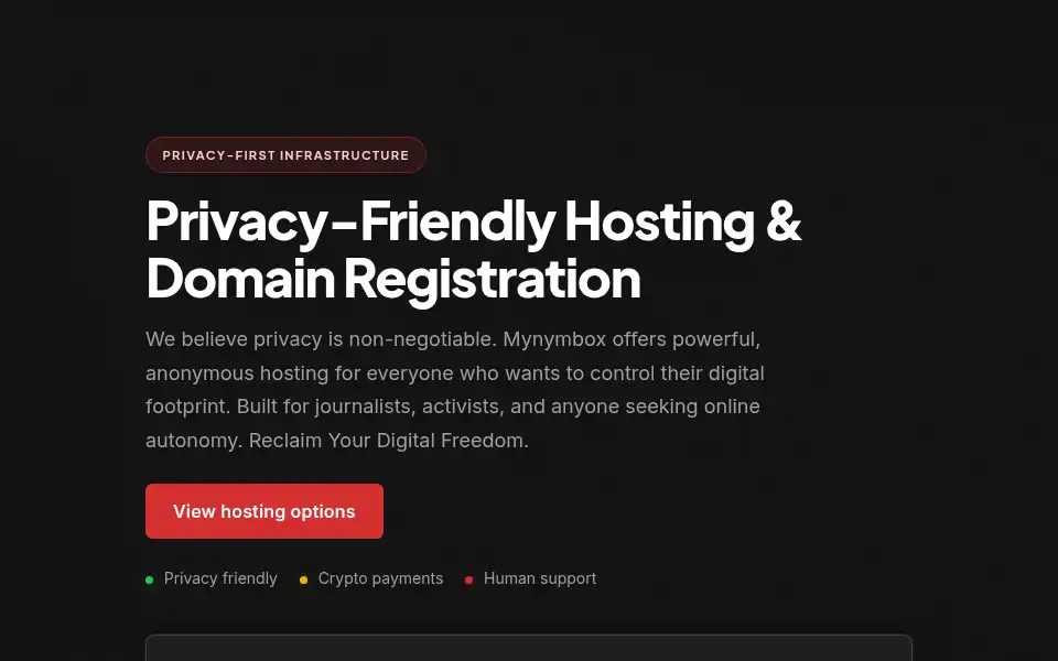 Screenshot of mynymbox.io