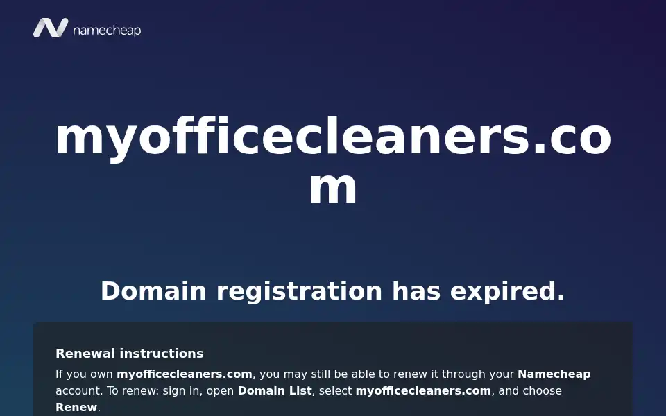 Screenshot of myofficecleaners.com