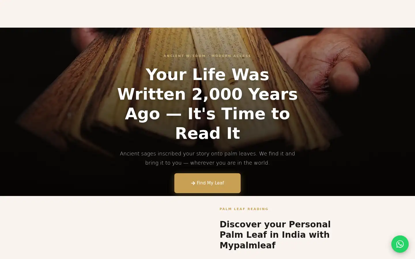 Screenshot of mypalmleaf.com