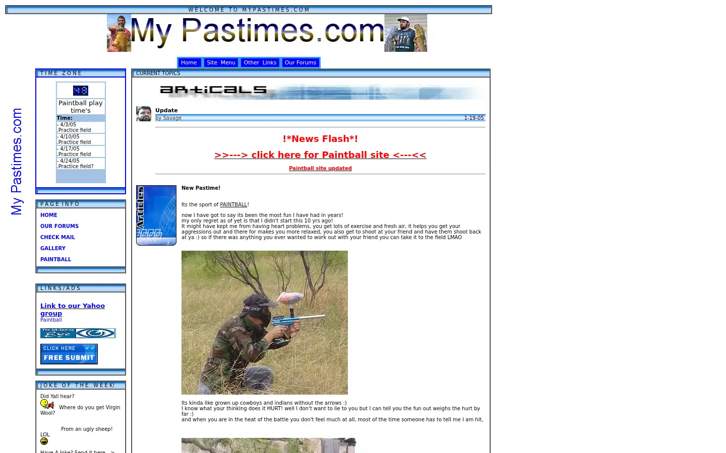 Screenshot of mypastimes.com