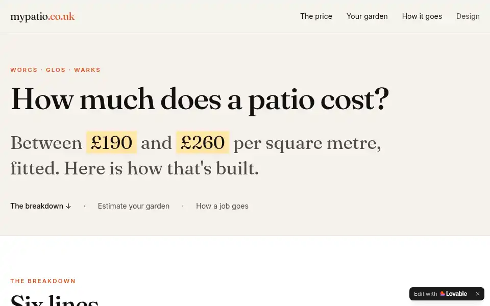 Screenshot of mypatio.co.uk