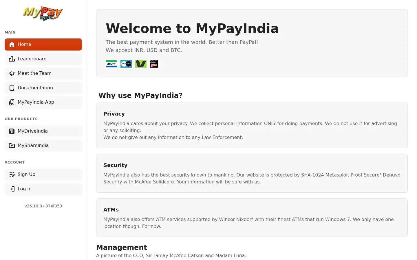 Screenshot of mypayindia.com