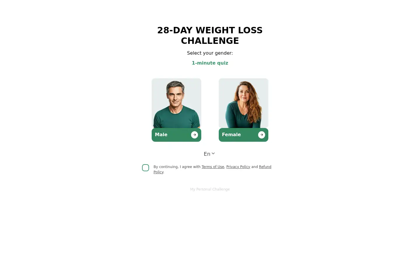 Screenshot of mypersonalchallenge.app