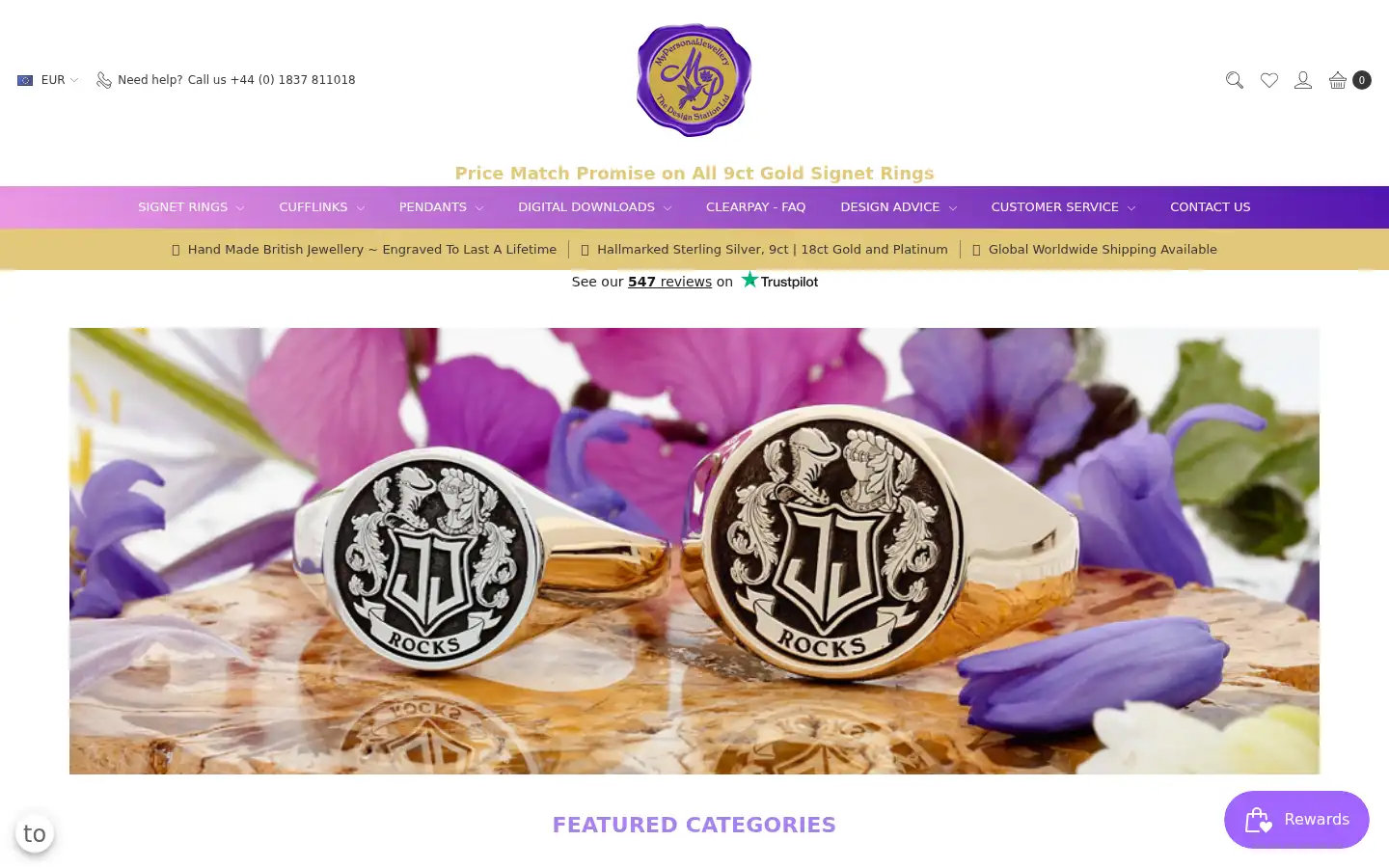 Screenshot of mypersonaljewellery.co.uk