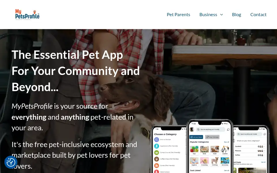Screenshot of mypetsprofile.com