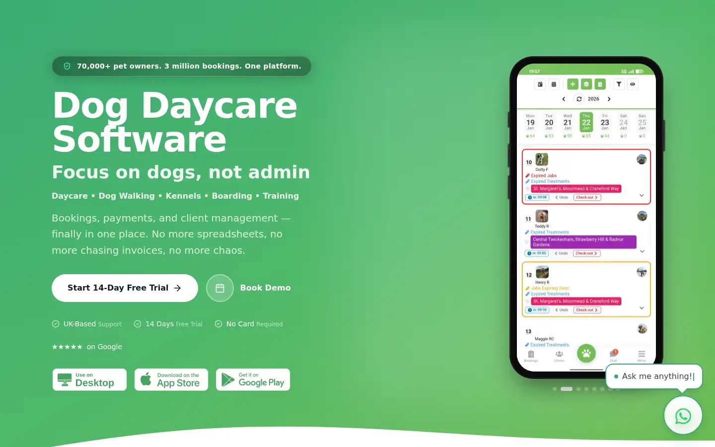 Screenshot of mypetwalker.co.uk