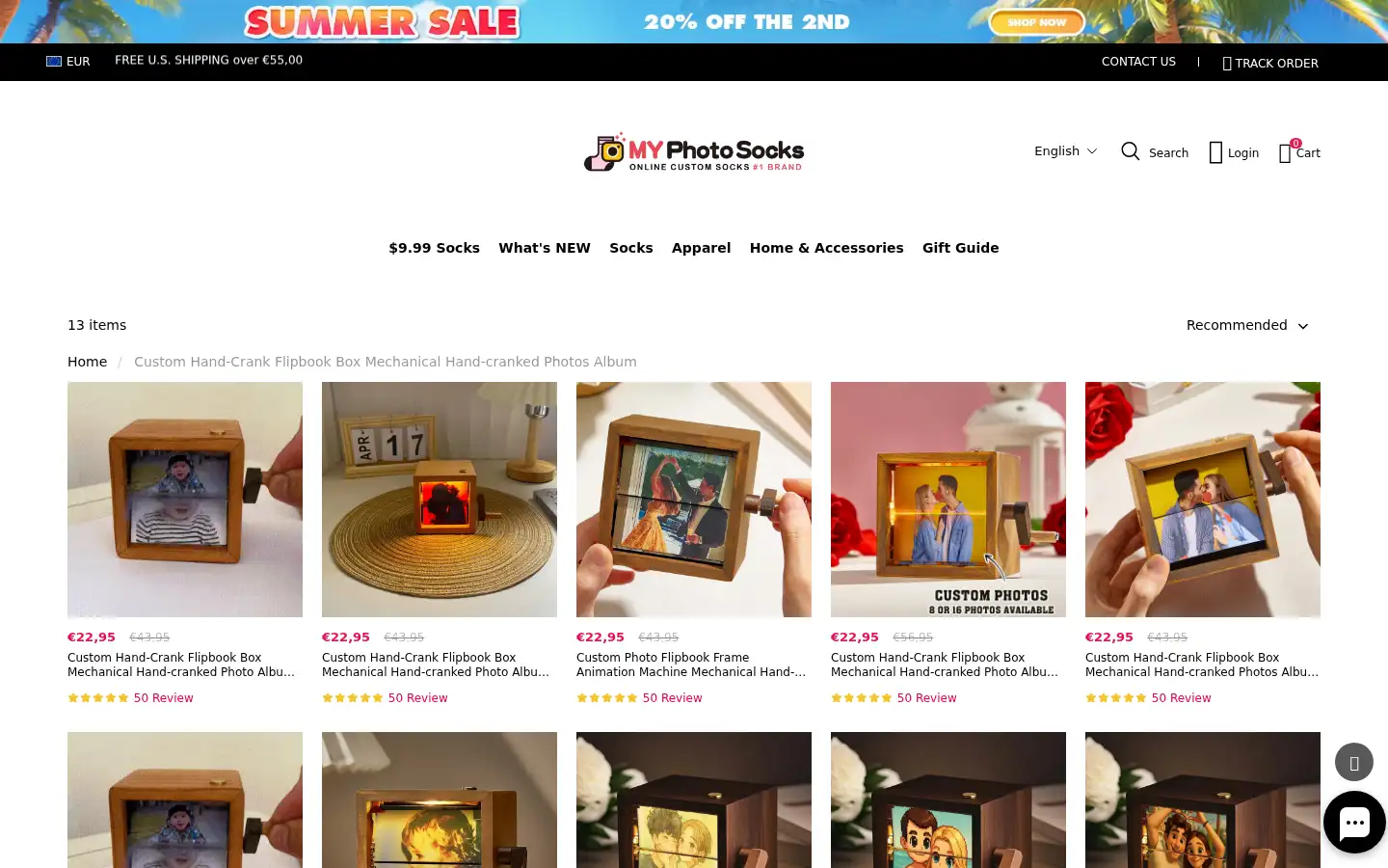 Screenshot of myphotosocks.com