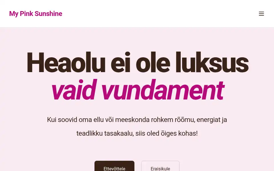 Screenshot of mypinksunshine.com