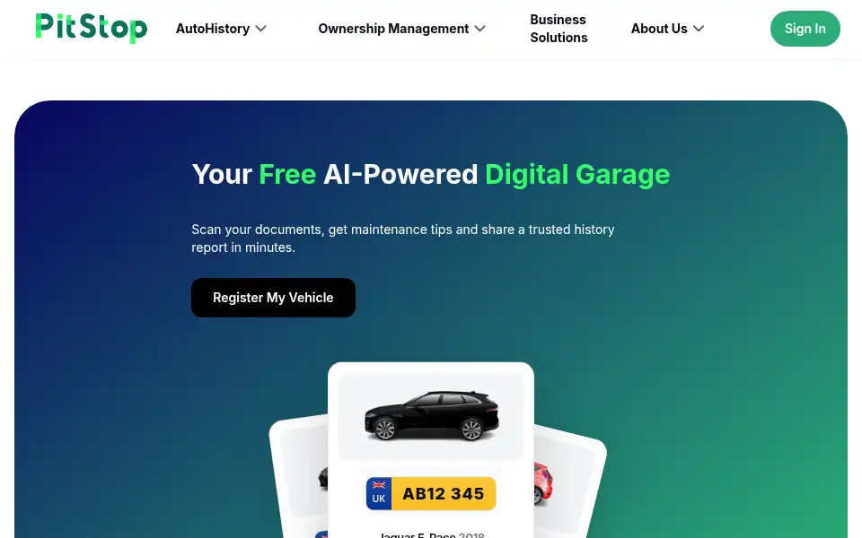 Screenshot of mypitstop.co.uk