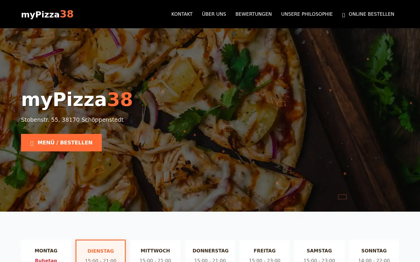 Screenshot of mypizza38.de