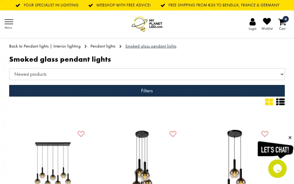 Screenshot of myplanetled.com
