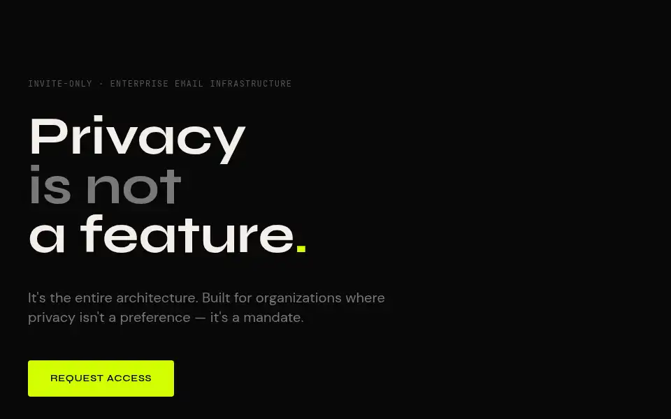 Screenshot of myprivatemail.io