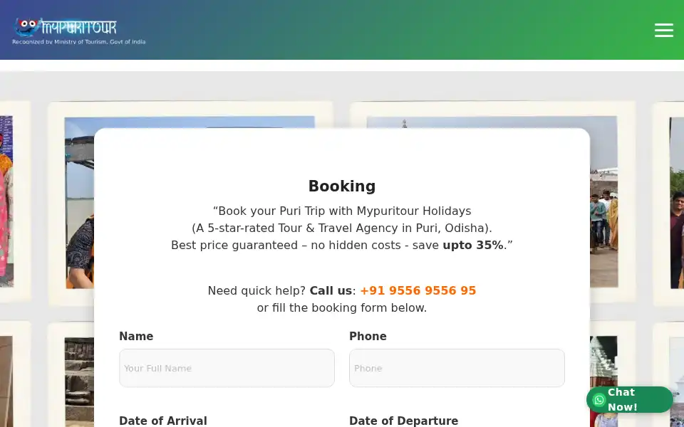 Screenshot of mypuritour.com