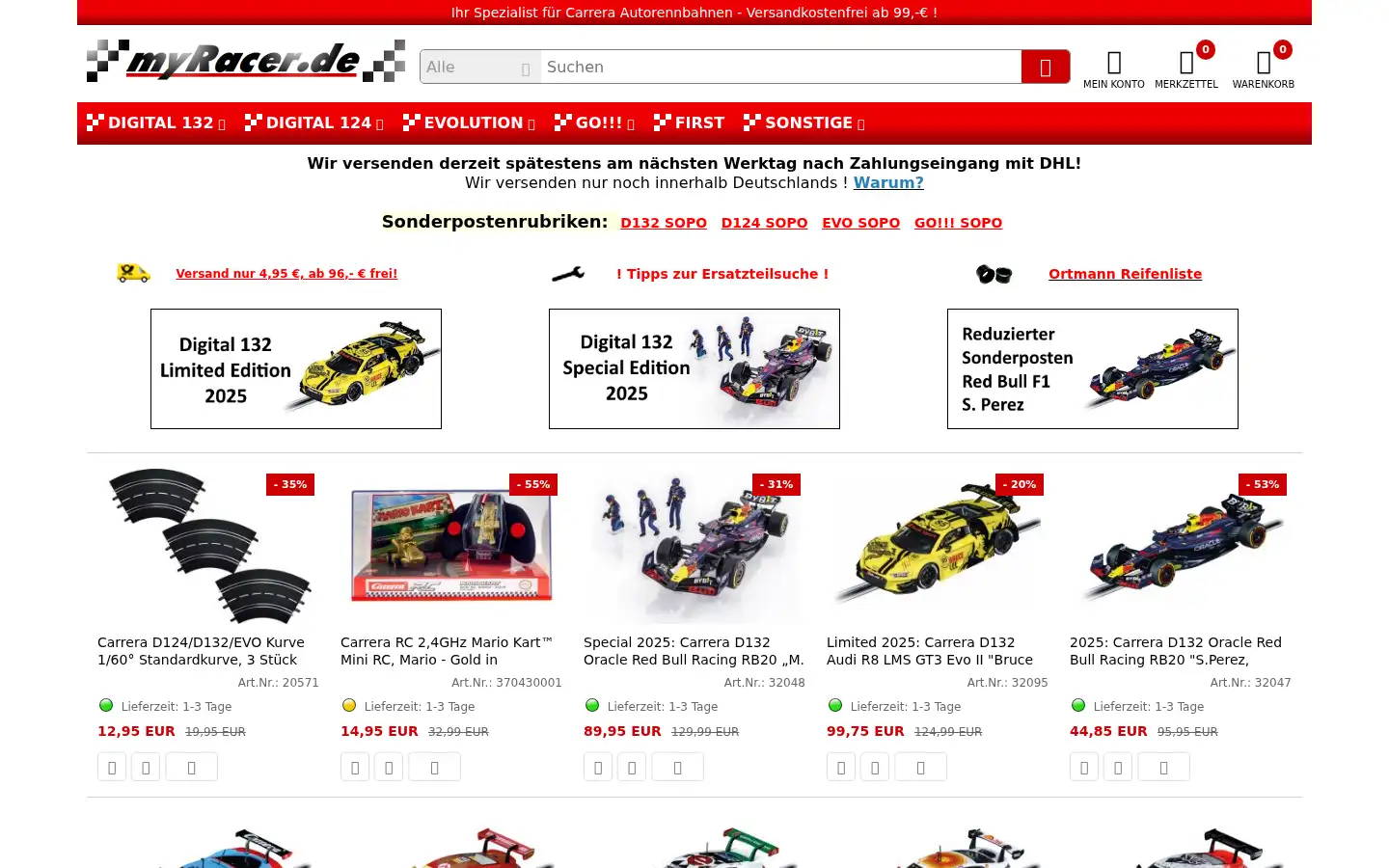 Screenshot of myracer.de