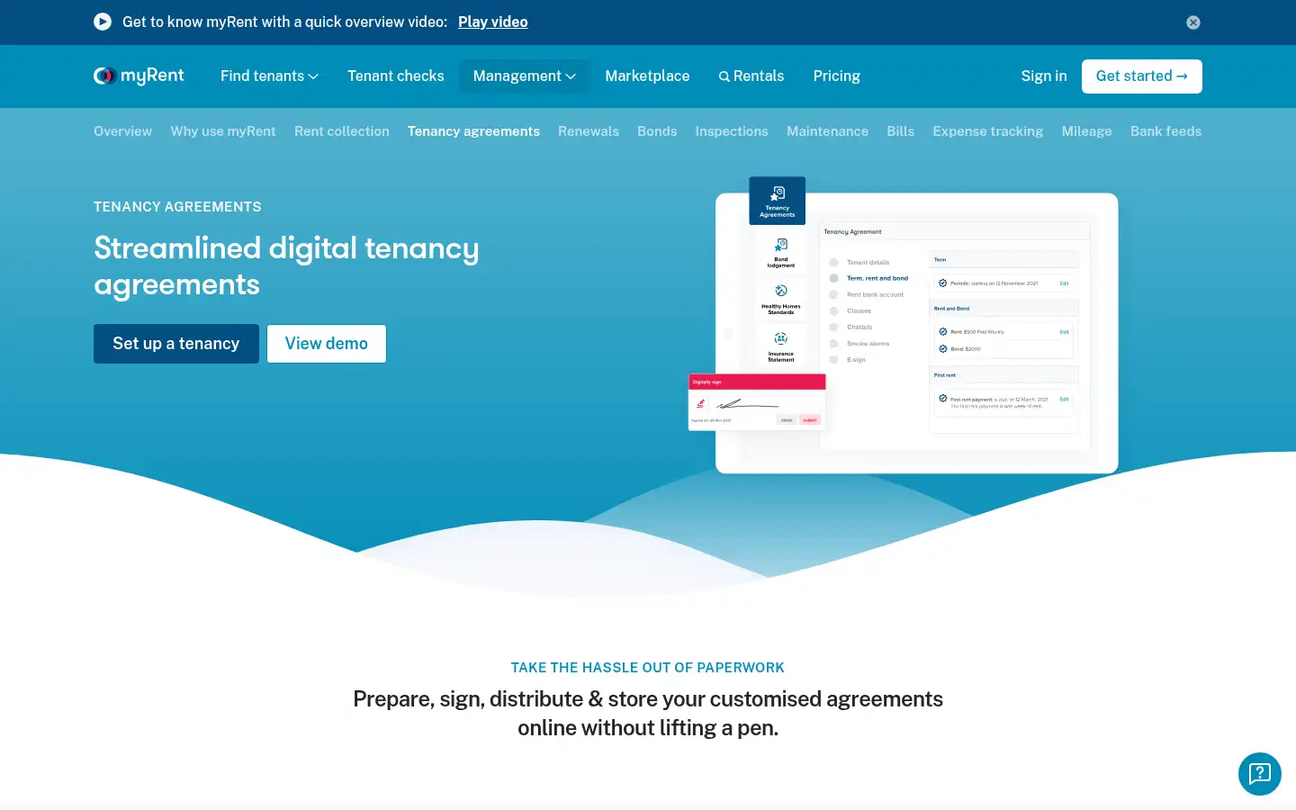 Screenshot of myrent.co.nz