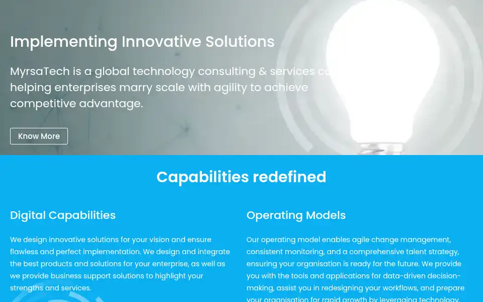 Screenshot of myrsatech.com