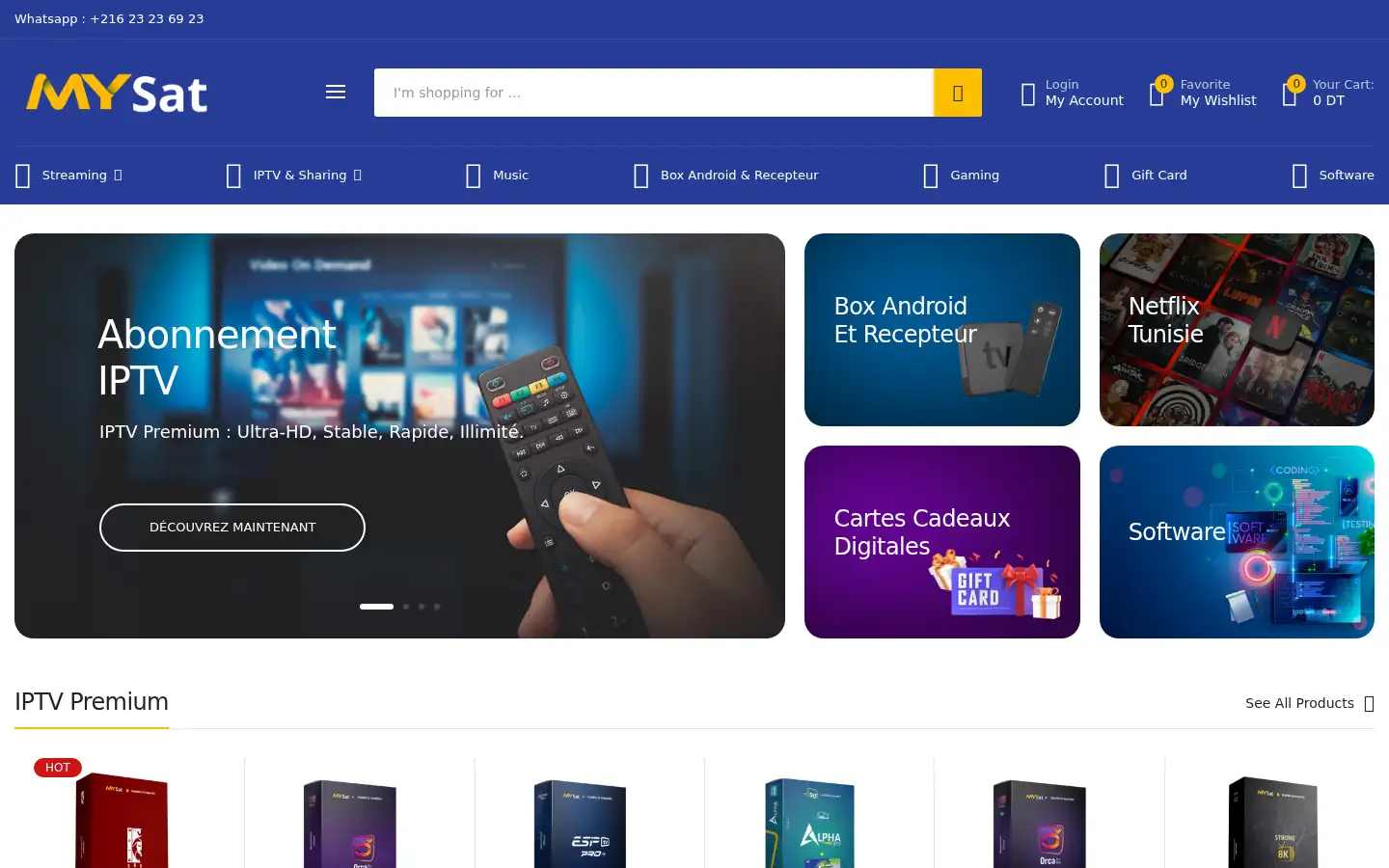 Screenshot of mysat.tn