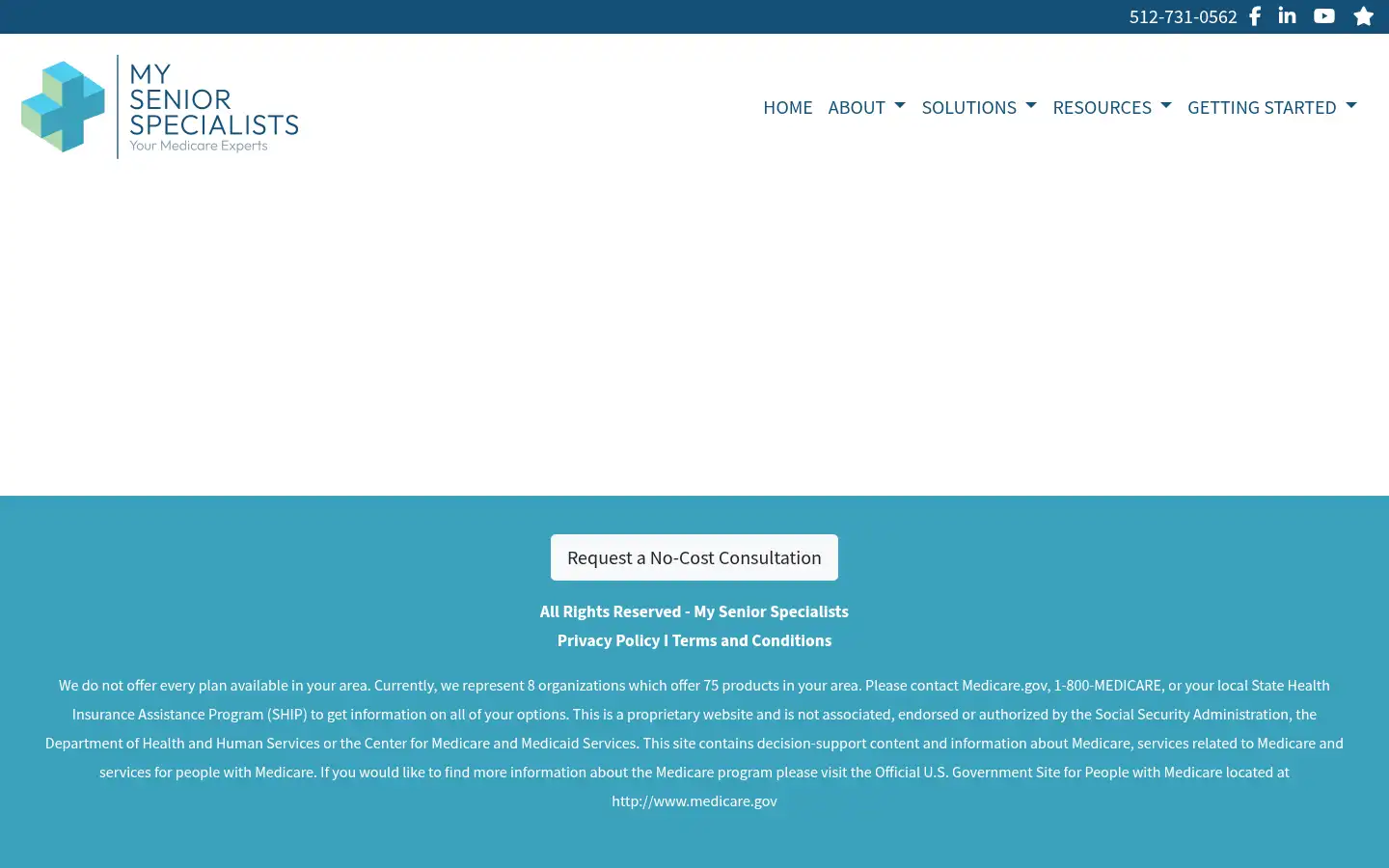 Screenshot of myseniorspecialists.com