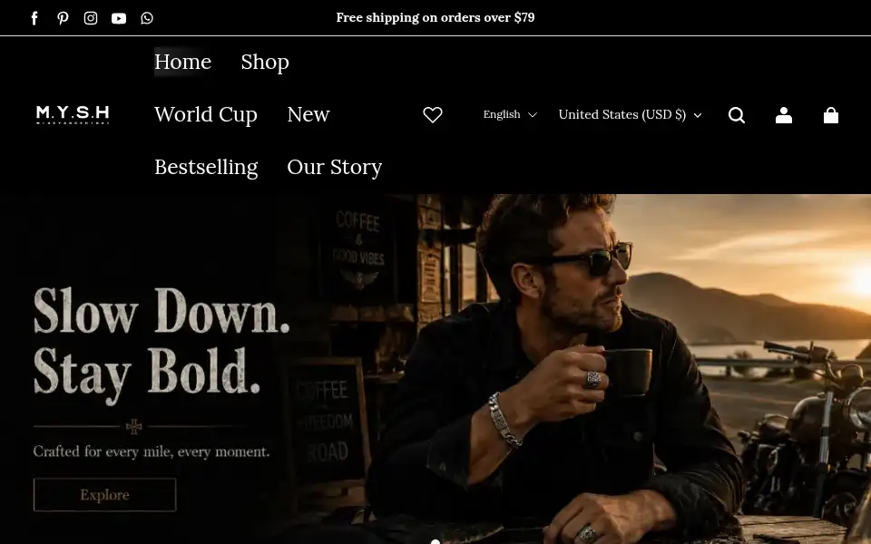 Screenshot of myshjewelry.com