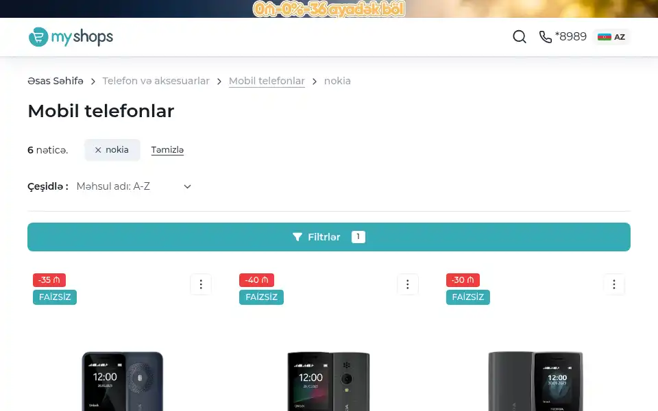 Screenshot of myshops.az