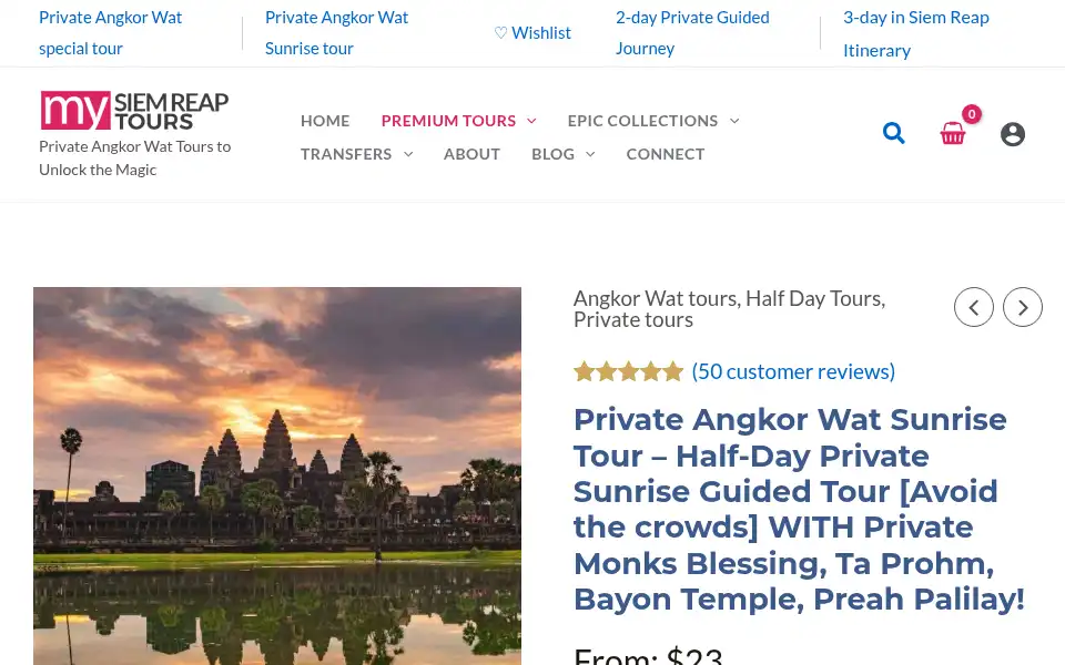 Screenshot of mysiemreaptours.com