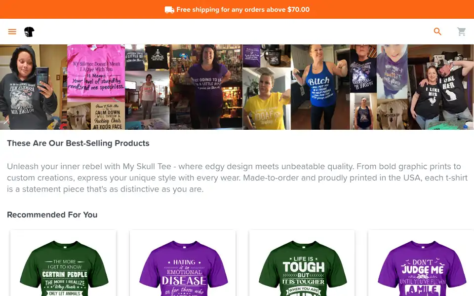 Screenshot of myskulltee.com