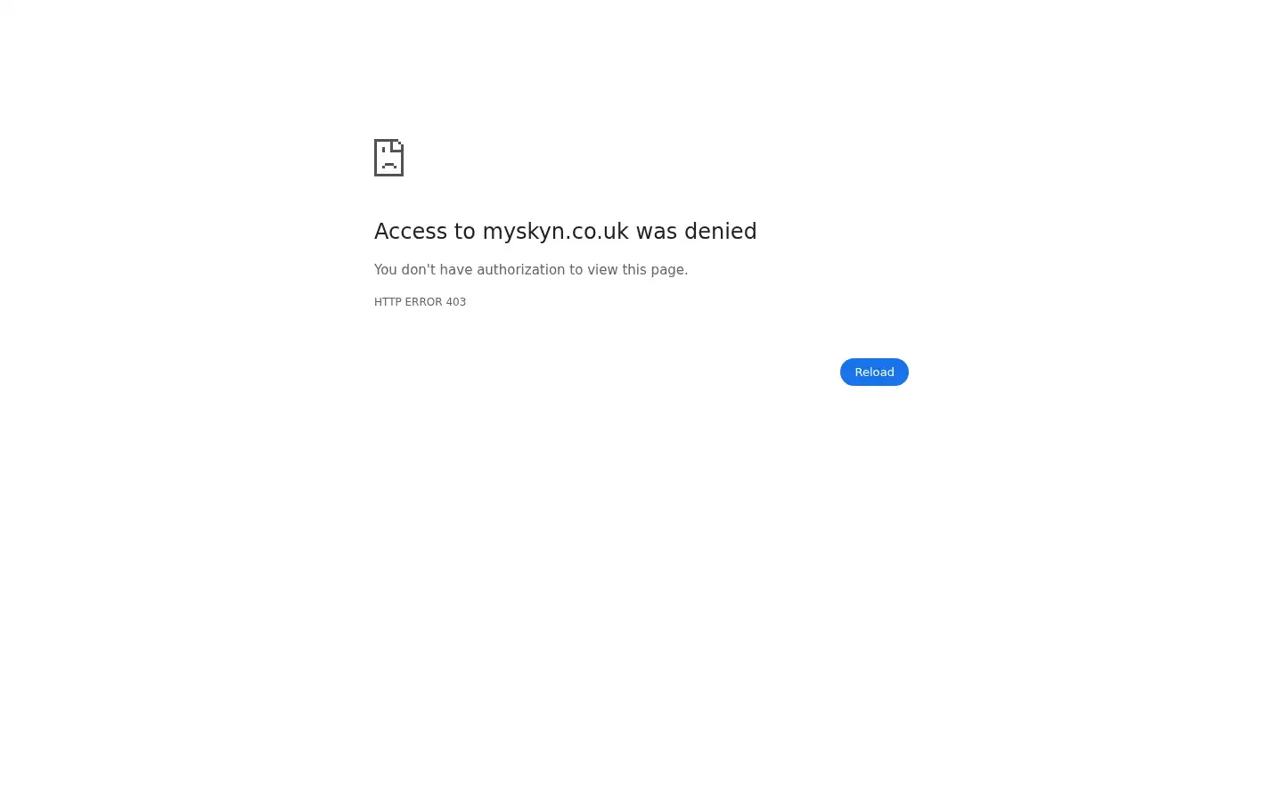 Screenshot of myskyn.co.uk