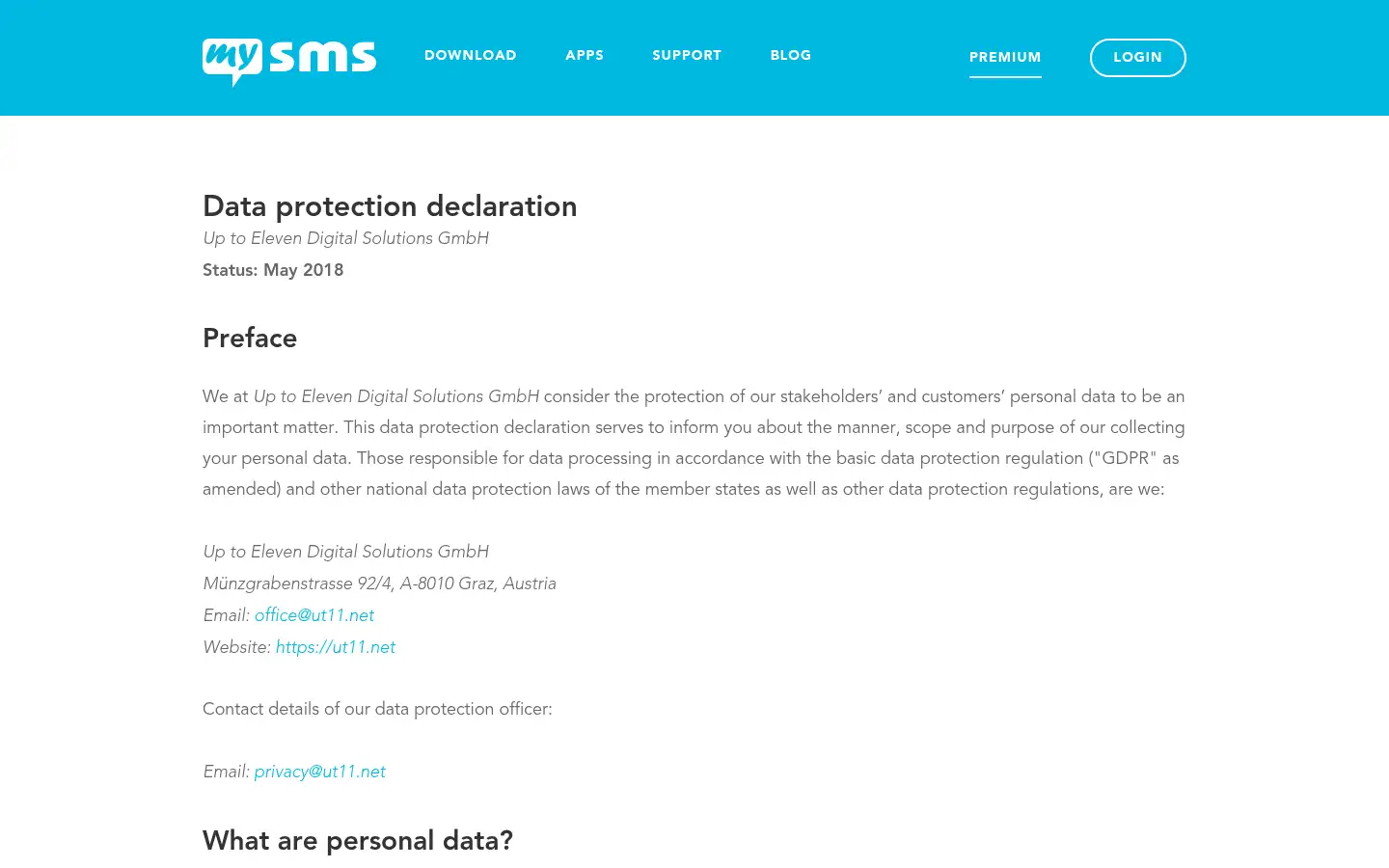 Screenshot of mysms.com