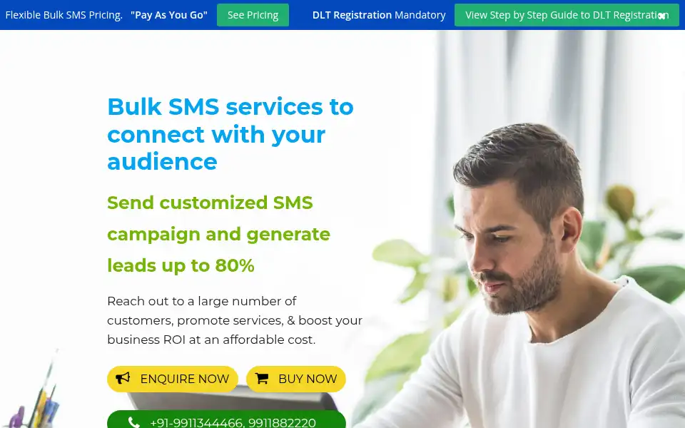 Screenshot of mysmsmantra.com