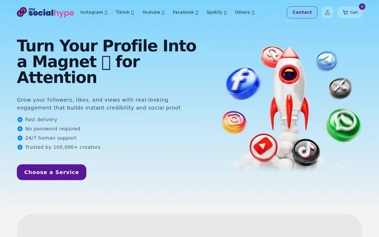 Screenshot of mysocialhype.com