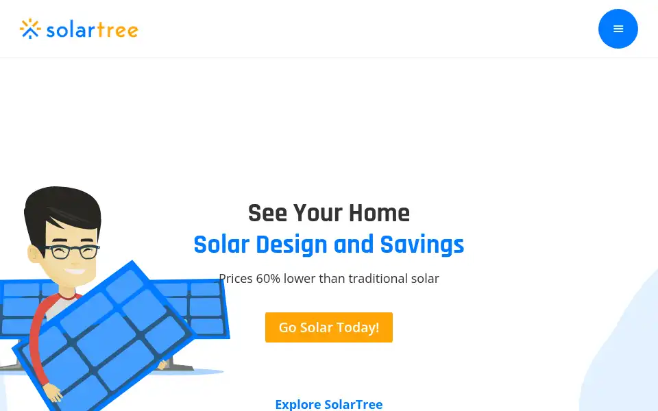 Screenshot of mysolartree.com