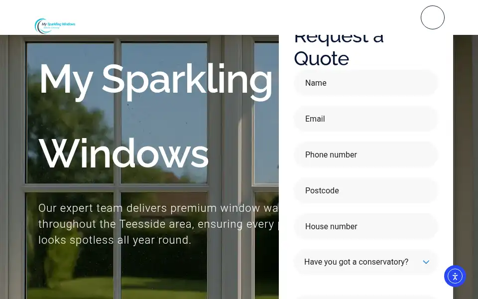 Screenshot of mysparklingwindows.co.uk