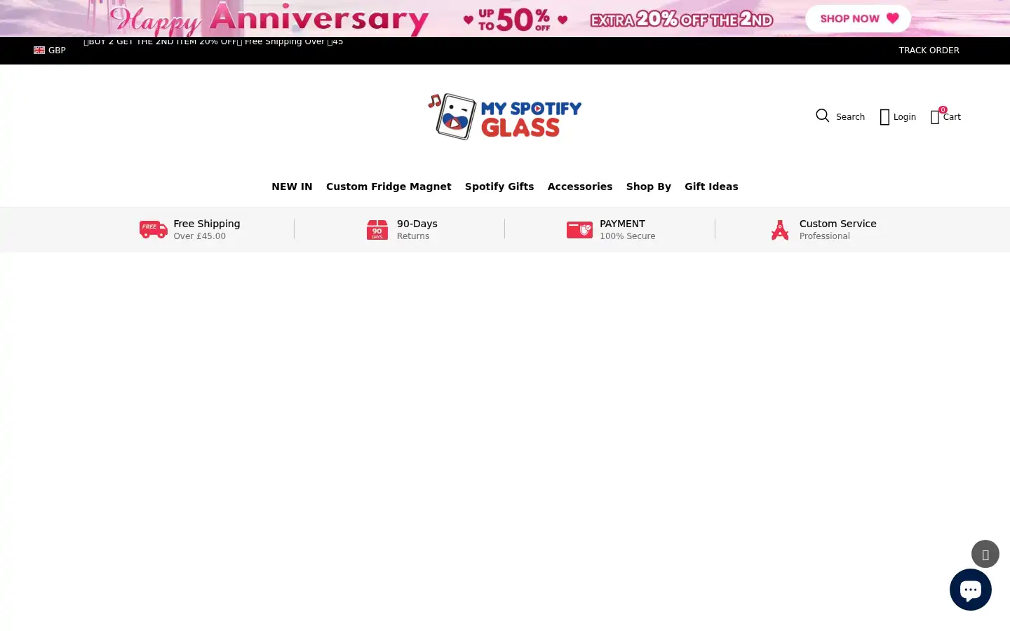 Screenshot of myspotifyglass.co.uk