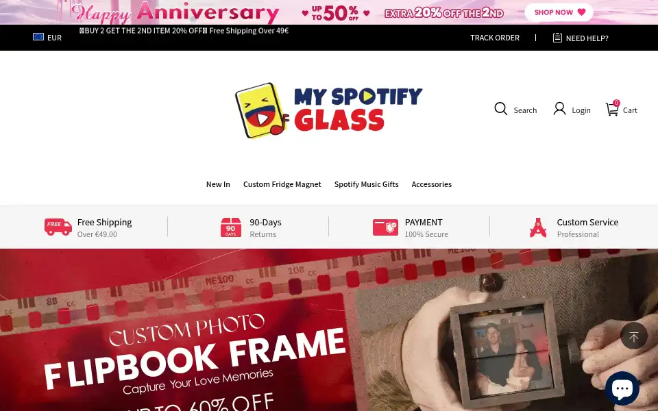 Screenshot of myspotifyglass.eu