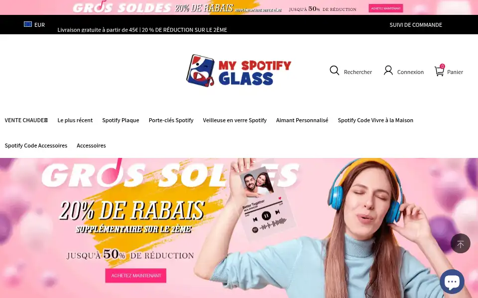 Screenshot of myspotifyglass.fr