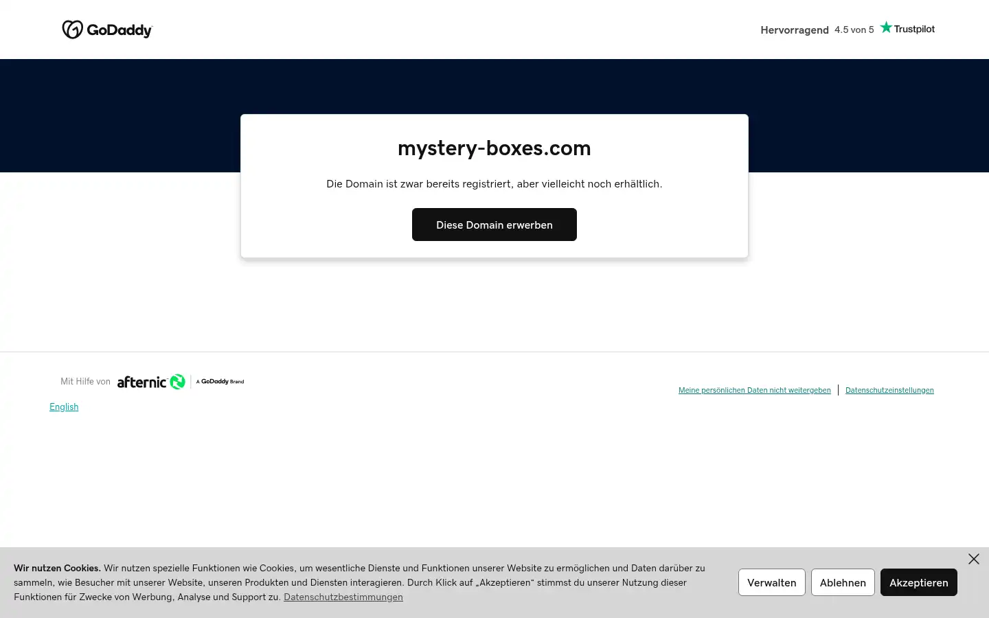 Screenshot of mystery-boxes.com