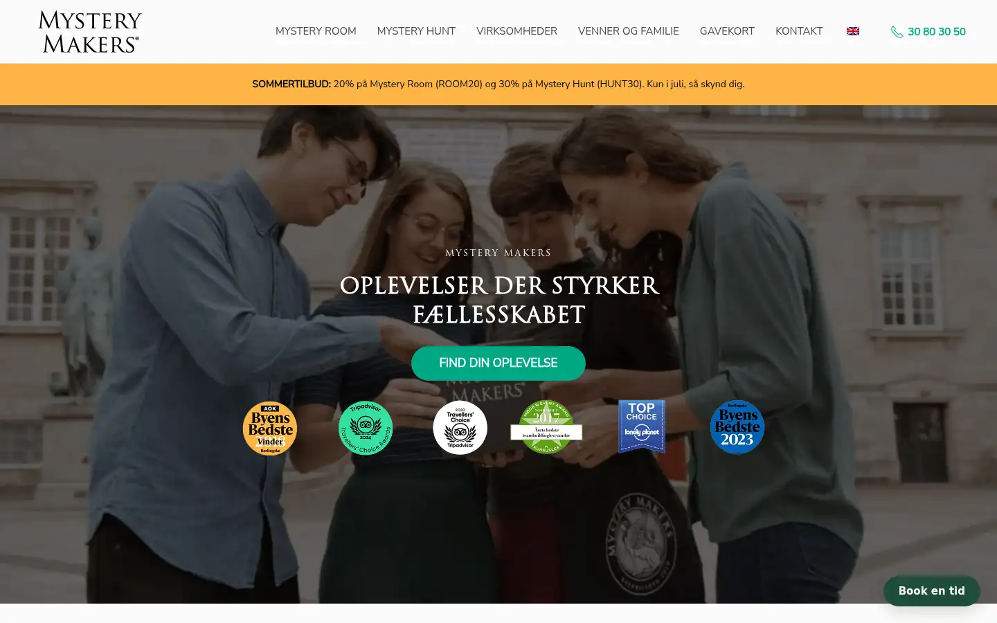 Screenshot of mysterymakers.dk