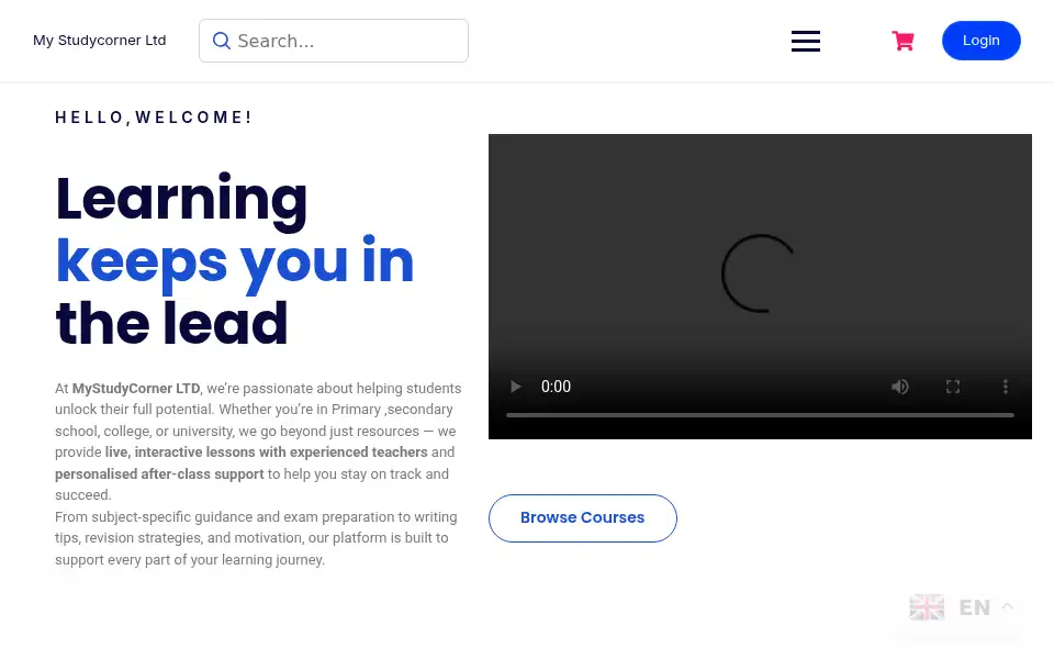 Screenshot of mystudycorner.co.uk
